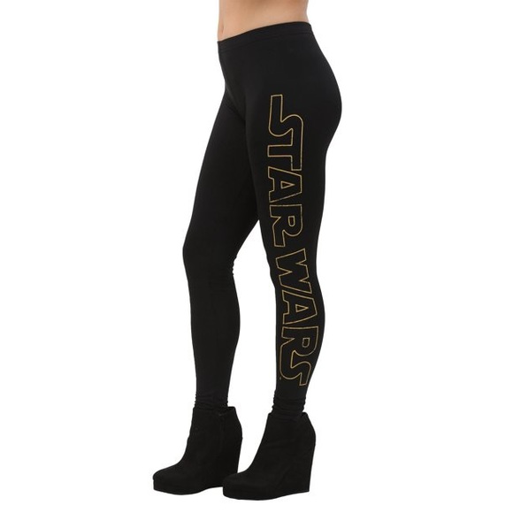 Star Wars | Pants u0026 Jumpsuits | Star Wars Black Gold Side Writing Leggings  Pants | Poshmark